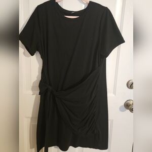 SHEIN Black Knotted Mini Dress